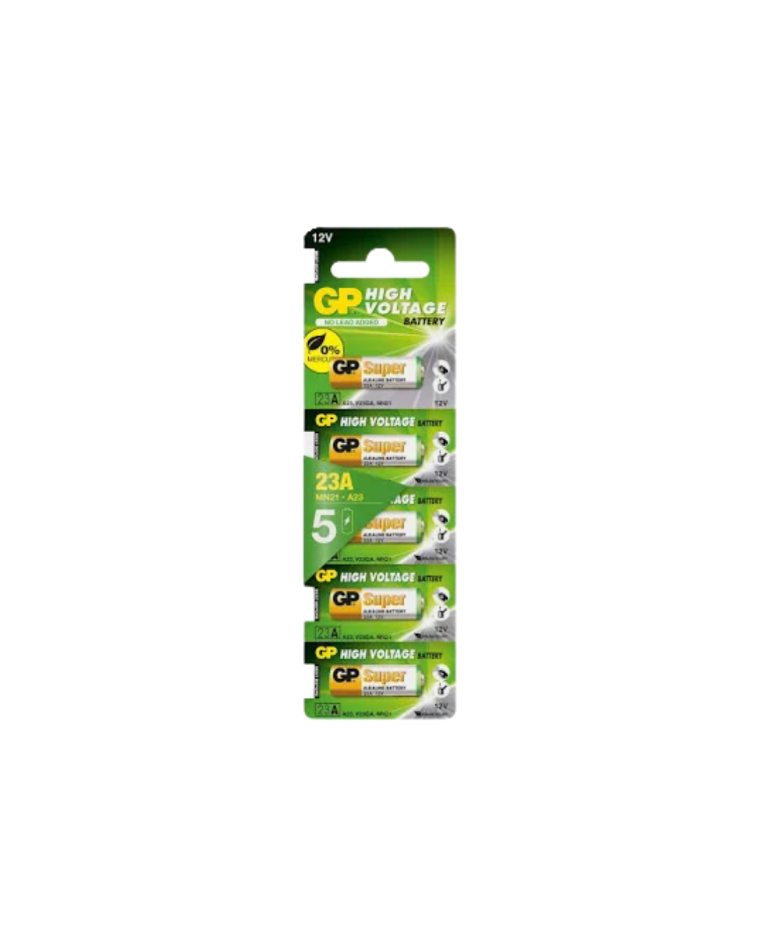 GP 5'li 23A 12V Alkalin Spesifik Pil (23AF-2C5) (A23, V23GA, MN21) Alarm Pili